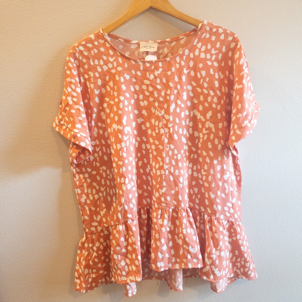 Coral Peplum Top